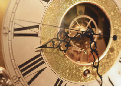 A vintage clock at a flea market